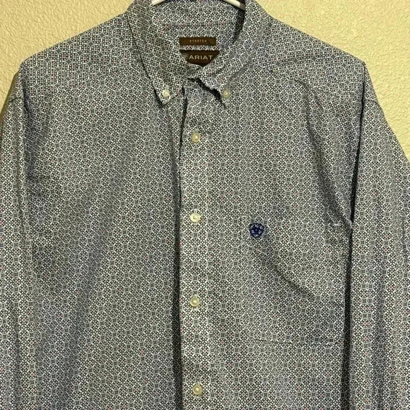 Ariat Long Sleeve Cowboy Button-Down Geometric Shapes Shirt - Picture 2 of 7